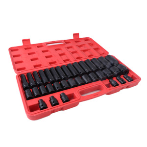 35 Piece 12.5mm Socket Set Ball Hex Black Oxide Automotive Repair Industrial Grade - Product Image 1