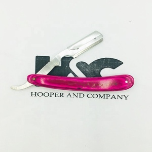 New Barber Razor Pink Color Wooden Handel Barber Razor With Custom Logo Wood Handle Barber Razor Packing Logo offer - Product Image 6