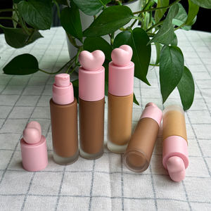 Flacon pompe givré brillant pour fond de teint Heart Cap, marque privée, 35 ml, 24 teintes, en stock - Product Image 5