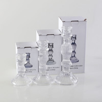 Bougeoir en forme de pilier transparent de style européen - Décoration d'intérieur durable pour les mariages et les événements festifs