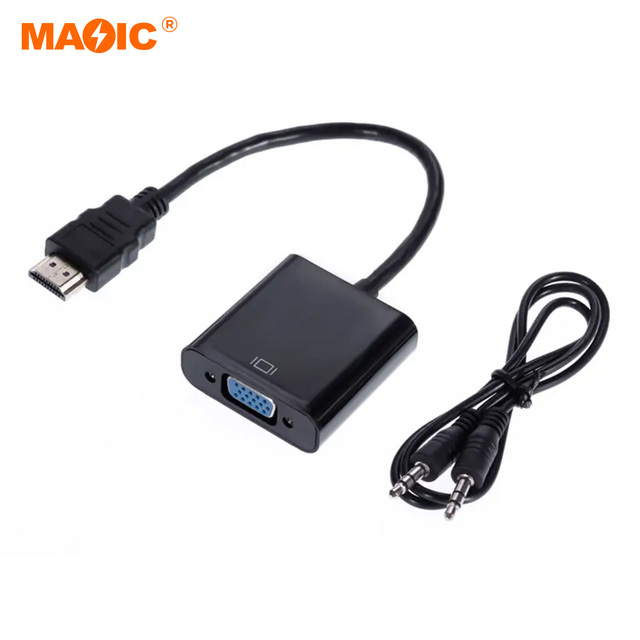HDMI to VGA Adapter Converter Cable with Audio Cable Support 1080P for PS3 HDTV PC
