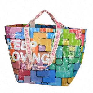 Bolsa de Compras Personalizada de Zhejiang, Gran Capacidad, Diseño Impermeable, Bolsa de Hombro de Polipropileno Tejido con Asa - Product Image 1