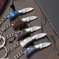Couteau pliant en acier inoxydable EDC Mini couteau de poche extérieur Porte-clés Pendentif