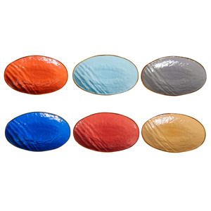 COLLEZIONE MEDITERRANEAN - VASSOIO OVALE IN GRES 36X21CM ALTEZZA 5CM ASSORTITO - Product Image 1