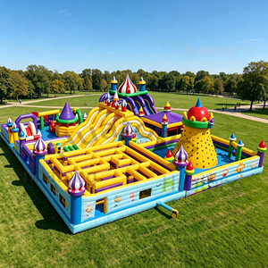 Parc d'attractions gonflable commercial Huatong en PVC pour enfants, grand parc gonflable à louer - Product Image 4
