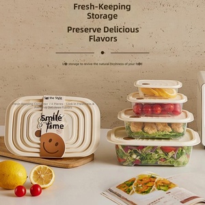 4 PCS 2L + 1.1L + 550ML + 260ML Refrigerador rectangular Plástico de grado alimenticio Microondas Congelador Juego de contenedores de alimentos seguros - Product Image 2