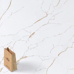 GOLDTOP Big Slab Polished Quartz White Modern for Hotel Island Vanity Tops Customized Size & Thickness Waterproof Eco-Friendly - Product Image 4