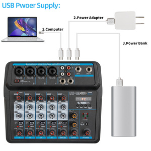 Profesyonel U6 6 Kanallı Ses Mikseri USB Arayüzlü Miksaj Konsolu Bilgisayar Kaydı ve Canlı Yayın için - Product Image 4