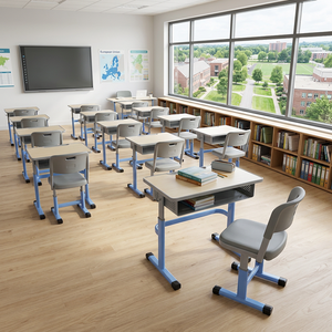 New Arrival SONGYE Modern Metal School Adjustable Height <b>Study</b> <b>Desk</b> Chair Sets 1 Year Warranty Commercial Use ST-208D-2 Adjustab - Product Image 1