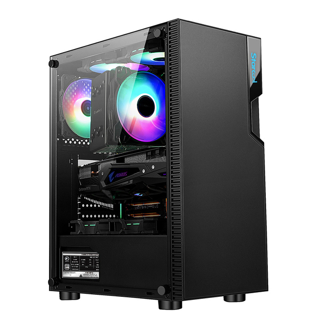 2024 New ATX PC Case Tempered Glass Gaming Computer Case With LED Light Fully Customized