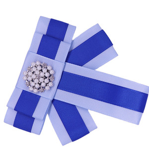 ソロリティの女性のための美しい毎日の衣装の装飾リボン蝶ネクタイピングラデーションブルーアクセントゼータアミカエブローチ - Product Image 3