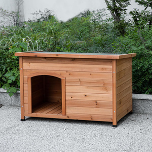 Çift Katmanlı Ahşap Köpek Kafesi, Dış Mekan Yağmur Geçirmez Evcil Hayvan Evi, Sıcak Tutma Özellikli Hayvan Desenli, Küçük Irklar İçin, Her Mevsim, Oturma Odası Kullanımı - Product Image 2