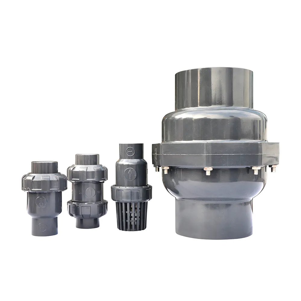 LIPSON-válvula de retención de oscilación de alta calidad, PVC, PVDF, plástico DIN, Color gris