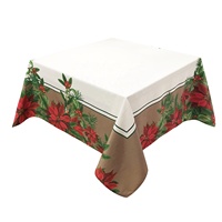 Fourniture directe d'usine pas cher prix personnalisé nappe florale carré polyester tissu nappes de noël pour table de noël