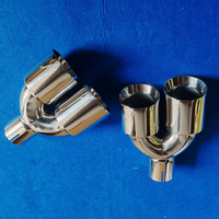 Escape de 3,5 "modificado de acero inoxidable, silenciador de doble salida, punta de escape en forma de Y, garganta de cola de escape