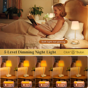 Lampe de table portable étanche sans fil, lumière de douche rechargeable à luminosité réglable, lampe de table extérieure à bouton mécanique - Product Image 3