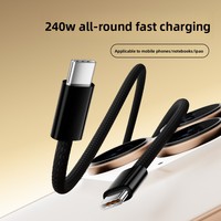 Câble USB 2.0 USB-C de 1m, vente chaude d'usine, charge rapide PD 240W 5A, conducteur en cuivre pur, alliage d'aluminium, PVC/Nylon, logo personnalisé