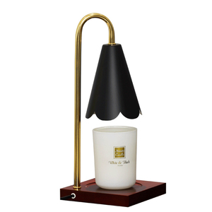 Modern Wood Base Table Black Metal Dome Shade Ruffle Flexible Neck LED AC Soft Warm White <b>Light</b> 90 CRI <b>Push</b> Button Bedroom Desk - Product Image 1