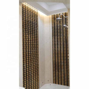 Hotel interior 3D Cnc tallado piedra caliza blanca Oro Negro decoración de pared azulejos mármol - Product Image 6