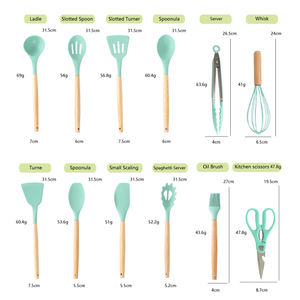 جودة عالية الفولاذ المقاوم للصدأ 19 قطعة مجموعة أدوات المطبخ المنزلية المهنية أواني المطبخ متعددة الأغراض سكين مستدام - Product Image 3