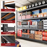 Étagères métalliques empilables à 4 niveaux, capacité 100 kg à 200 kg, étagères de rangement légères sans boulons, étagères de garage en métal, étagères en acier durable