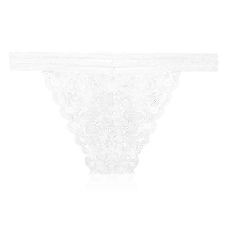 Fashionable Lace Thong Panties Mid Waist Comfortable Very Sexy Mature Women Lingerie G String Transparent