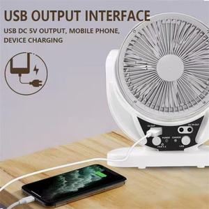 6 Inch AC DC USB Bảng Điện <span class=keywords><strong>Mini</strong></span> Xách Tay Điện Làm Mát <span class=keywords><strong>Fan</strong></span> Có Thể Sạc Lại Với Năng Lượng Mặt Trời Bảng Điều Khiển 2 Bóng Đèn Quạt Năng Lượng Mặt Trời - Product Image 4