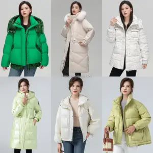 2023 new knitted hooded anti-season female down jacket Korean version of student short bread coat winter coat