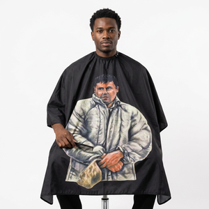 Capa de Barbero con Estampado Gráfico de El Chapo, Impermeable, para Salón de Belleza, Capa para Cortar el Cabello - Product Image 5