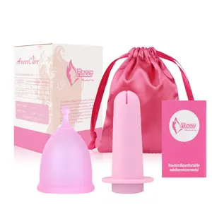 Portable silicone for women Menstrual Care Moon Cup Drainable Liquid Menstrual Cup