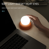 Veilleuse LED portable mignonne, lampe de chevet rechargeable avec commande à un bouton, lumière de sommeil à intensité variable pour chambre d'enfant
