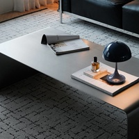 Table basse en acier inoxydable moderne Bauhaus pour salon et bureau à domicile, design carré haut de gamme