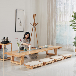 Tavolo da tè giapponese tatami in legno massello <span class=keywords><strong>Zen</strong></span> bovindo lungo davanzale per finestra tavolo da tè seduto - Product Image 3