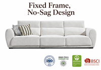 Chenille Quadratisches Sofa 3-Sitzer Solider Rahmen Ohne Durchsackenbildung 2026 Cremefarben Vertragsqualität Flammhemmend Hotel-Suite Großhandel