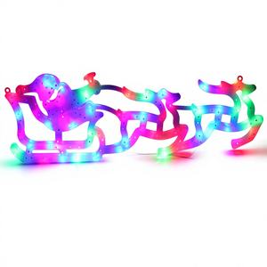 Décorations de Noël en forme de traîneau à LED, 24 pièces, 24 x 7,5 pouces, avec éclairage LED festif pour les fêtes - Product Image 1