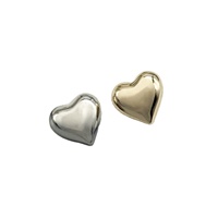 Boutons en métal plaqué de haute qualité, en forme de cœur, cousus à la main, style simple, à pied haut, décoratifs pour pulls et manteaux de style coréen
