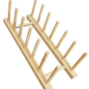 Bamboo <b>Dish</b> <b>Rack</b> Round Multifunction Drainer For Kitchen <b>Dish</b> And Bowl Storage - Product Image 5