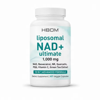 Capsules liposomales NAD+ OEM, formule 10 en 1, resvératrol, quercétine, stimulant immunitaire, complément alimentaire à base de plantes, soutien énergétique végétalien