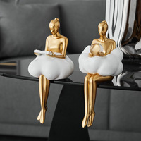 Figurine en résine originale Cloud Girl Décoration de la maison Danseuse de ballet moderne Sculpture Ornement de voiture de bureau pour cadeau de salon