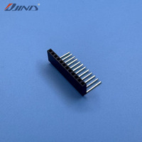 Conector Hembra de Una Fila en Ángulo Recto JINDA Tipo Y de 2.54mm y 12 Pines para Aplicaciones en PCB, Tipo de Conexión en Tubo
