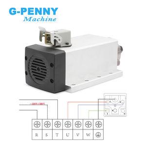 G-Penny แกนหมุน1.5KW ER11 220V 400Hz, มอเตอร์แกนหมุนแกนหมุนทรงสี่เหลี่ยมระบายความร้อนด้วยอากาศพร้อมหน้าแปลน4ชิ้นแบริ่ง24000รอบต่อนาที0.48N - Product Image 5