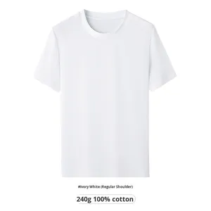 <span class=keywords><strong>Camiseta</strong></span> de Algodón Pima 100% <span class=keywords><strong>Supima</strong></span> de 240G con Logotipo Personalizado, Corte Regular, Antiarrugas, Base Gruesa, Unisex para Hombre - Product Image 4