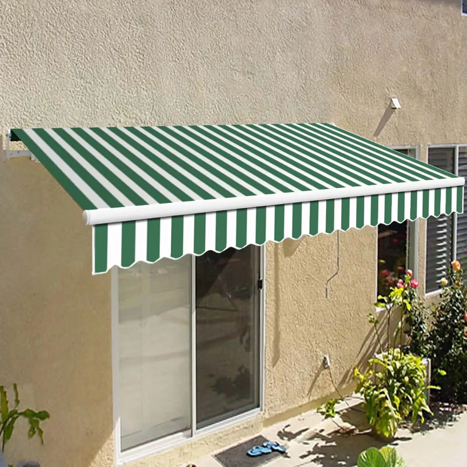 Manual Retractable Awning Awnings for Patio Outdoor Sun Shade Balcony Awning With Hand Crank Ideal for Any Window or Door