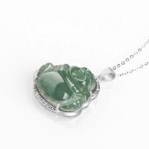 Colgante de Jadeíta Natural de Myanmar con Buda, Plata S925, Joyería para Mujer, Estilo Chino, Regalo con Certificado de Tasación D364 - Product Image 3