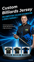 Individuell Bedrucktes Sublimations-Billardtrikot Feuchtigkeitsableitend Atmungsaktives Mesh-Polyester Antibakterielles Snooker-Teamwear Schnelltrocknend
