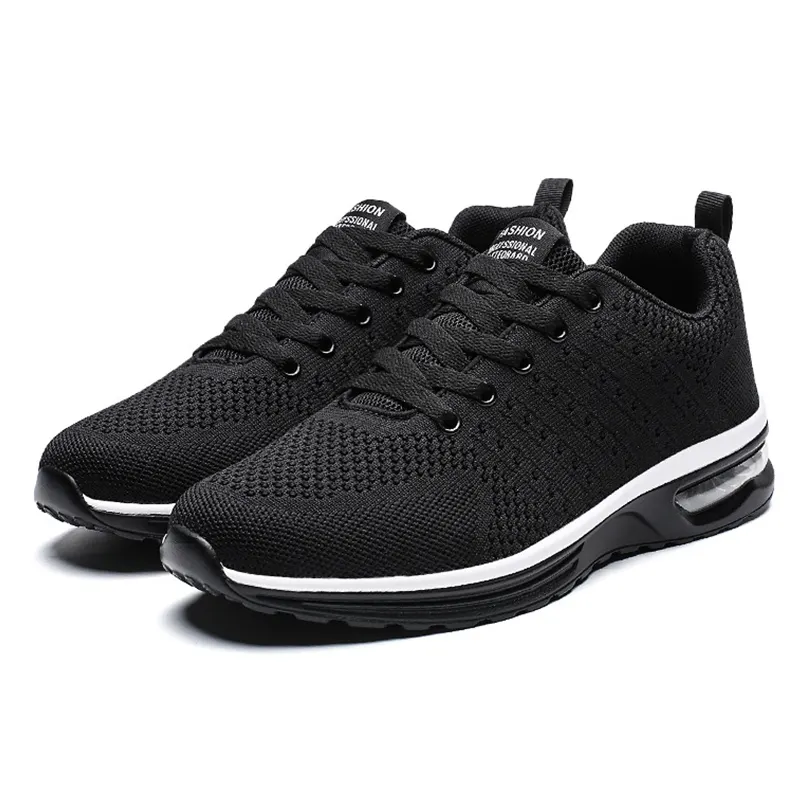 2021 latest breathable lightweight fashion sneakers black running sport shoes air cushion unisex