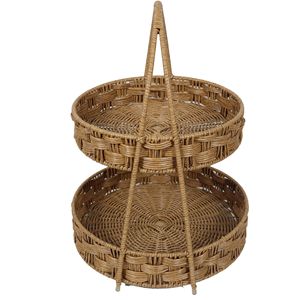European-style rattan shower tabletop storage rack, snack <b>basket</b>, woven fruit and <b>bread</b> display rack - Product Image 4