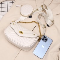 Sac à bandoulière chaîne haut de gamme tendance pour femme et enfant, modèle 2026, petit sac carré texturé à lanière unique, très populaire sur internet
