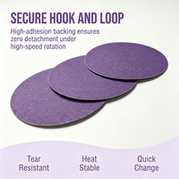 Disque de ponçage en céramique premium de 5 pouces (125 mm) sans trou, violet, à fixation auto-agrippante pour le polissage haute performance des métaux