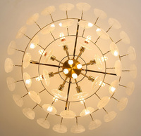 Lampu Gantung Kaca Berlapis Mewah Modern Semi-pendant Bentuk Kepingan Salju Cocok untuk Ruang Tamu Kamar Tidur Vila